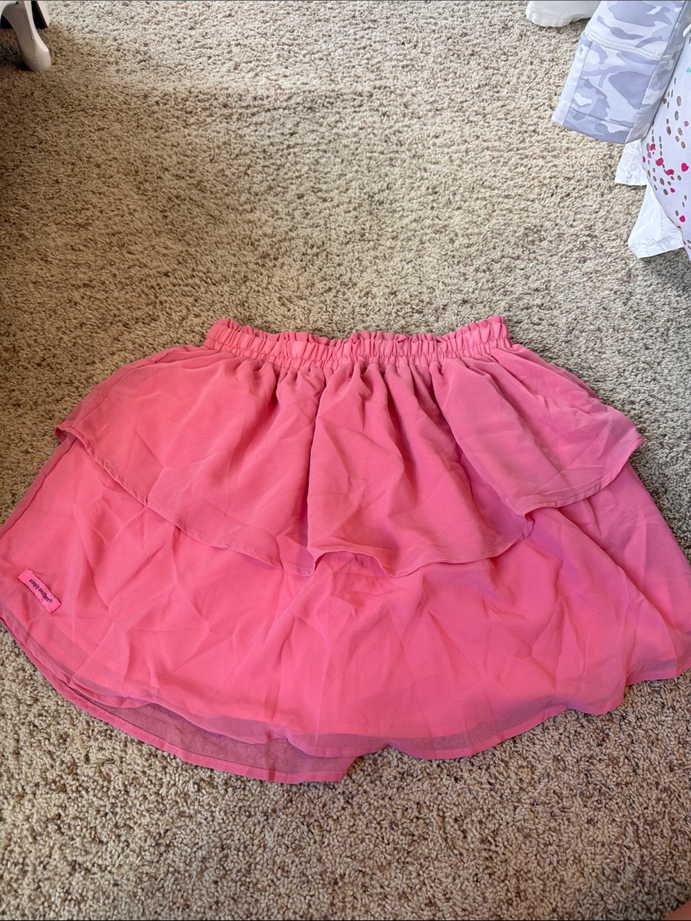 Simply Southern Coral Pink Layered Chiffon Skirt